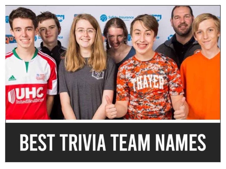 Clever and catchy trivia team names