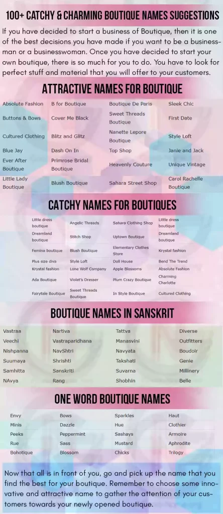  Catchy & Charming Boutique Names Suggestions