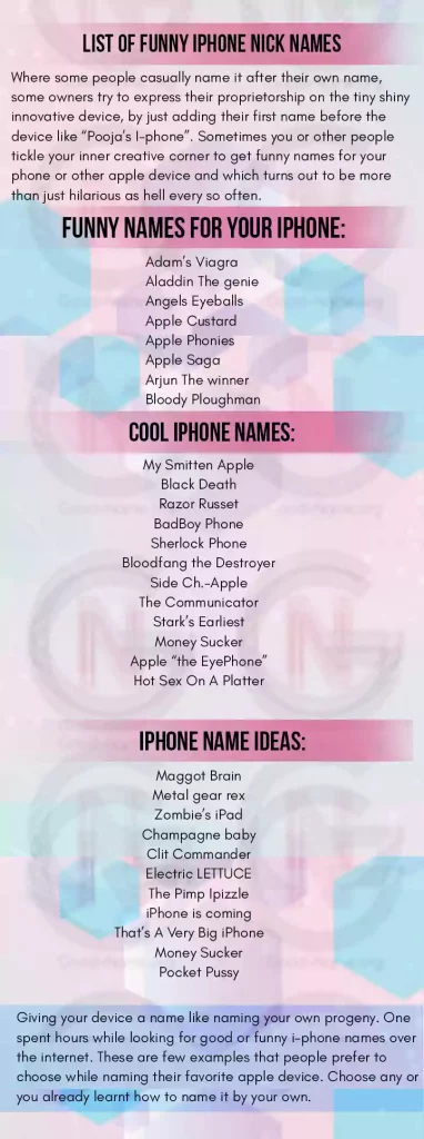 Funny Iphone Nick Names