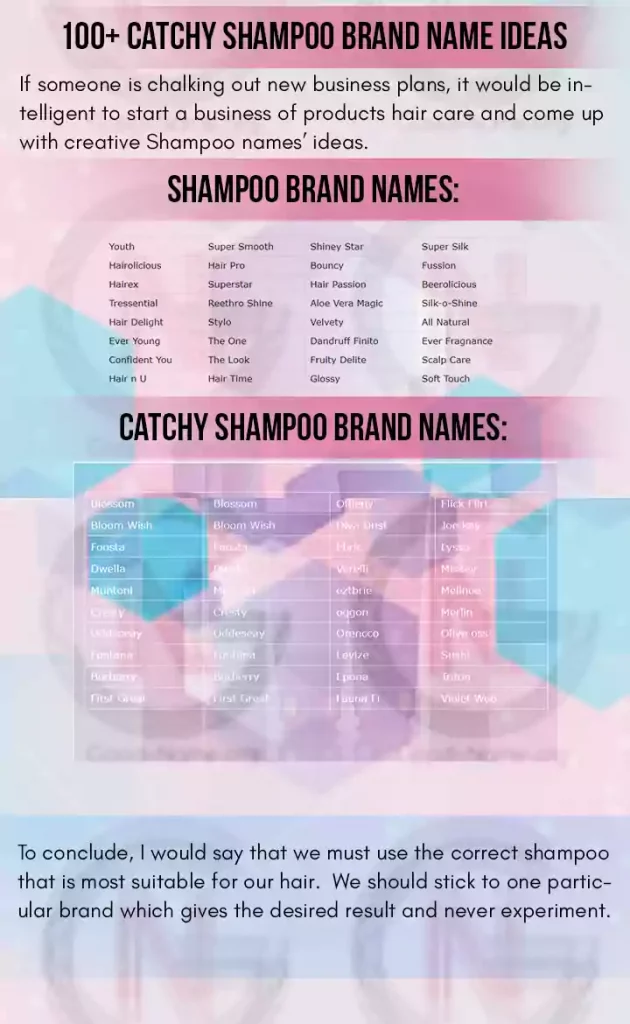 100+ Catchy Shampoo Brand Name Ideas