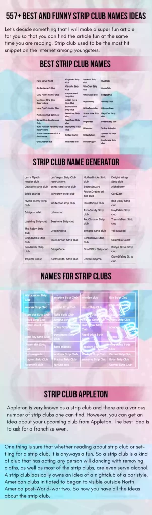 Best And Funny Strip Club Names Ideas