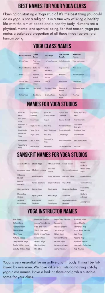 Best Names for Your Yoga Class - Good Name