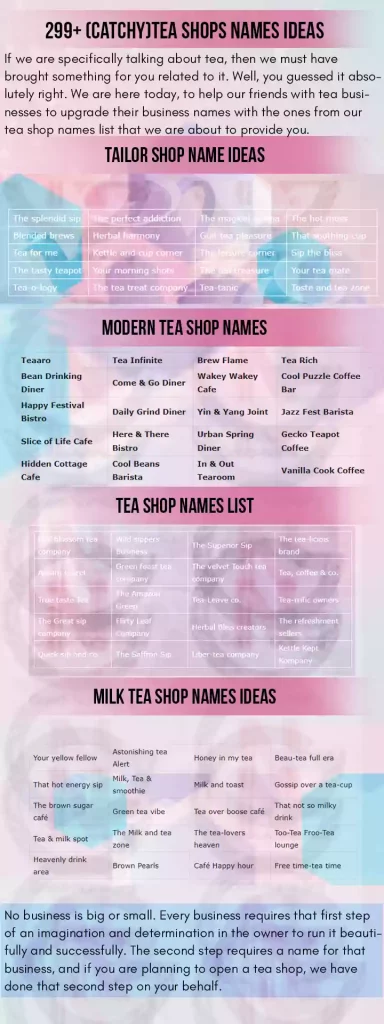 299+ (Catchy)Tea Shops Names Ideas