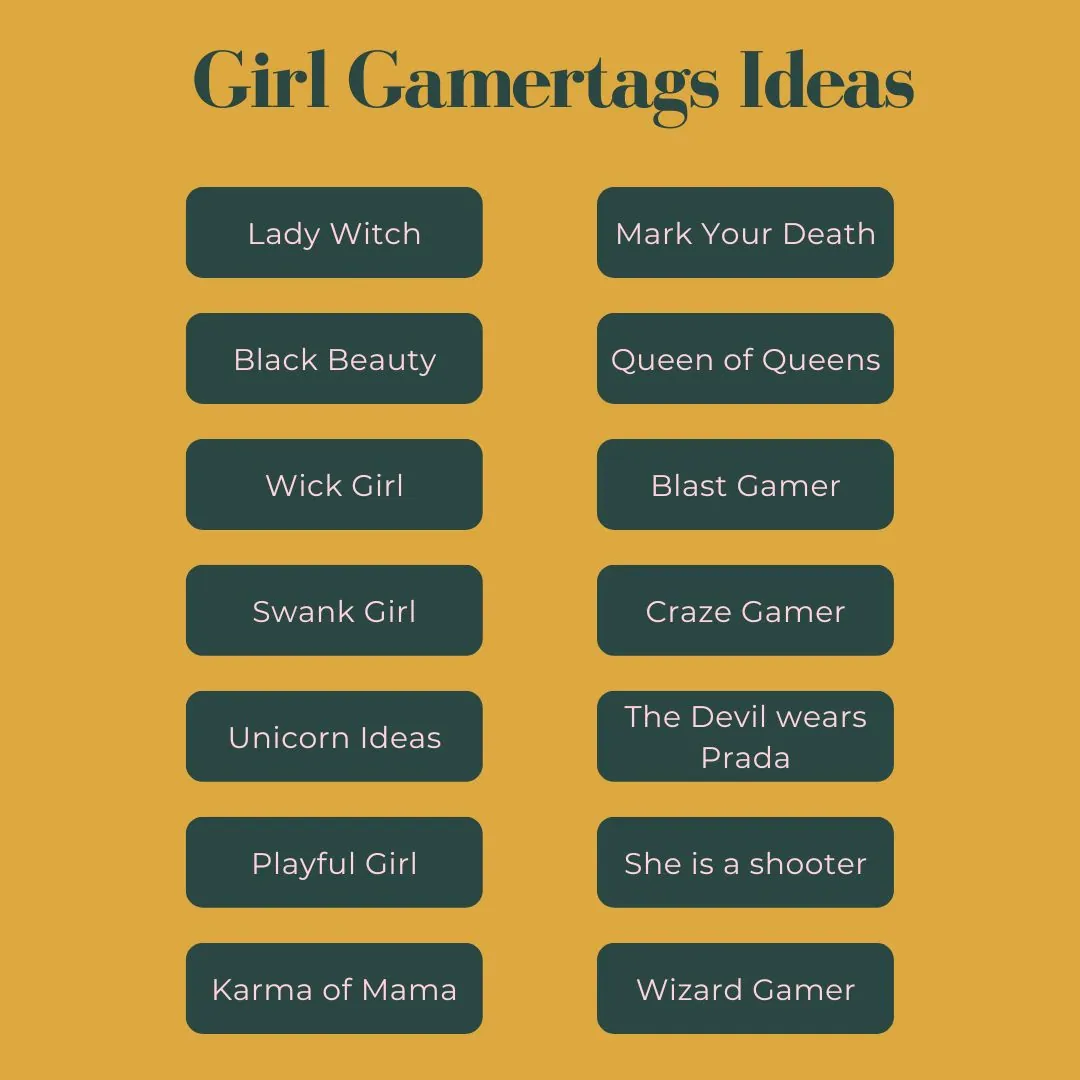 gamer tags for girls