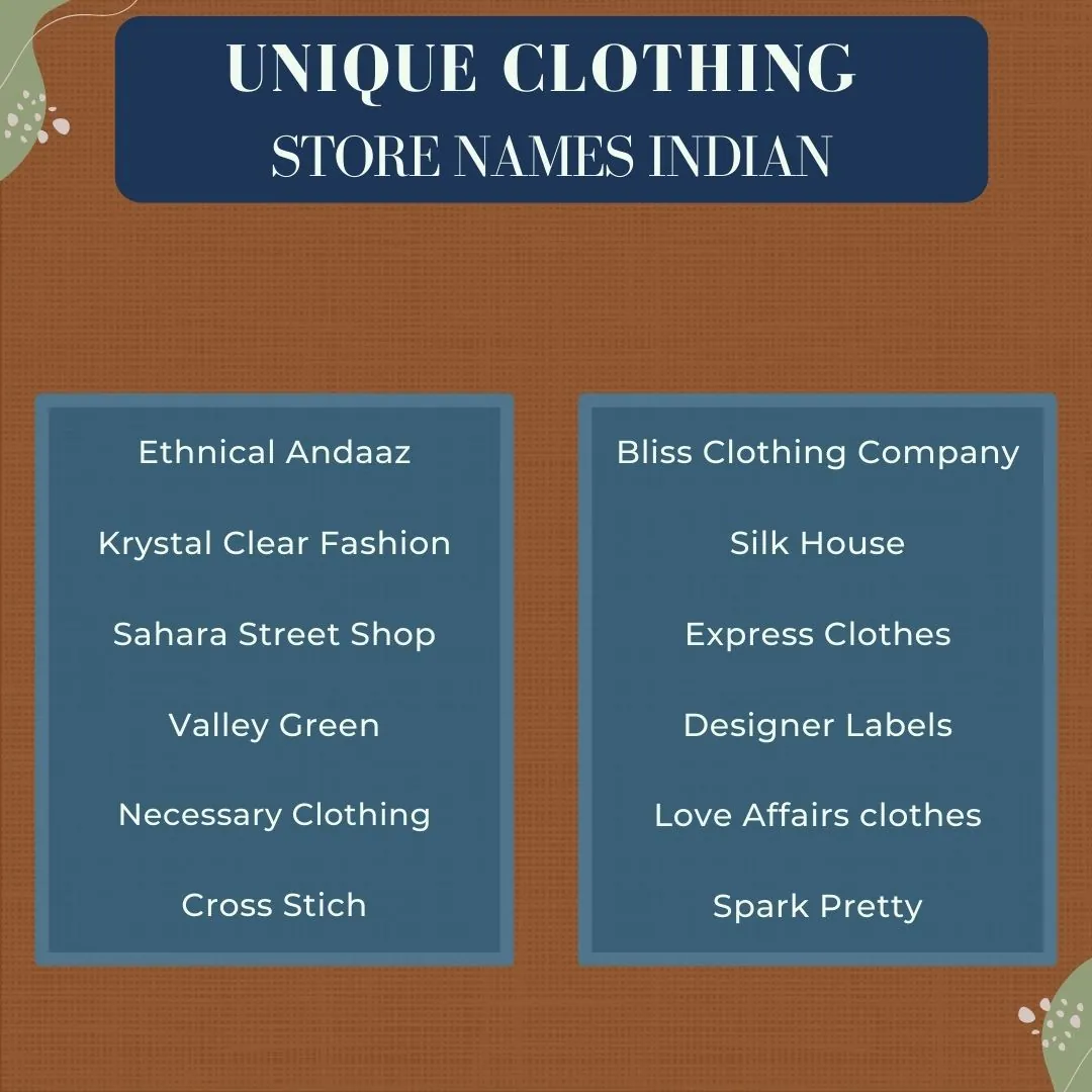 Clothing Shop Names Ideas