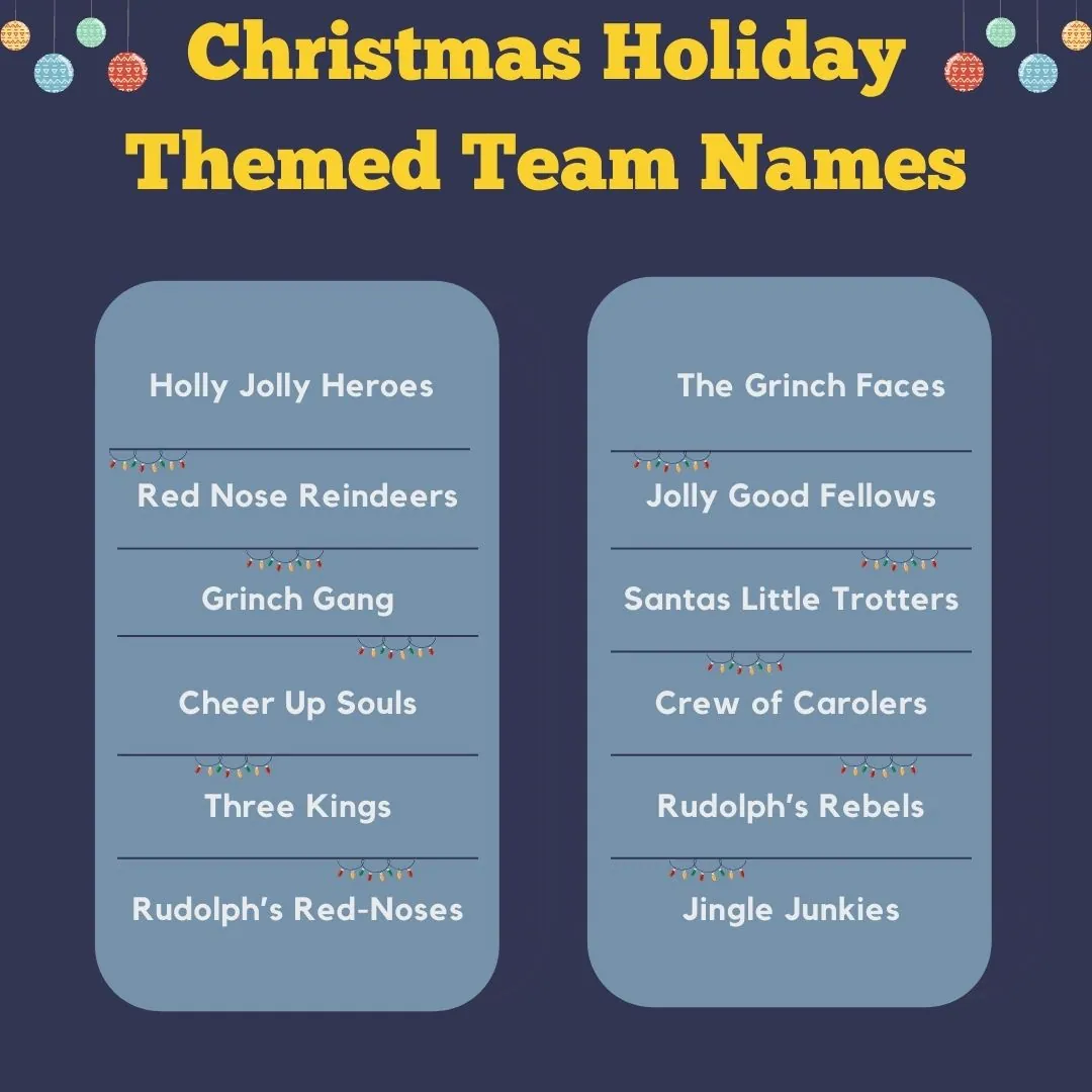 51+ Genius Christmas Team Name Ideas