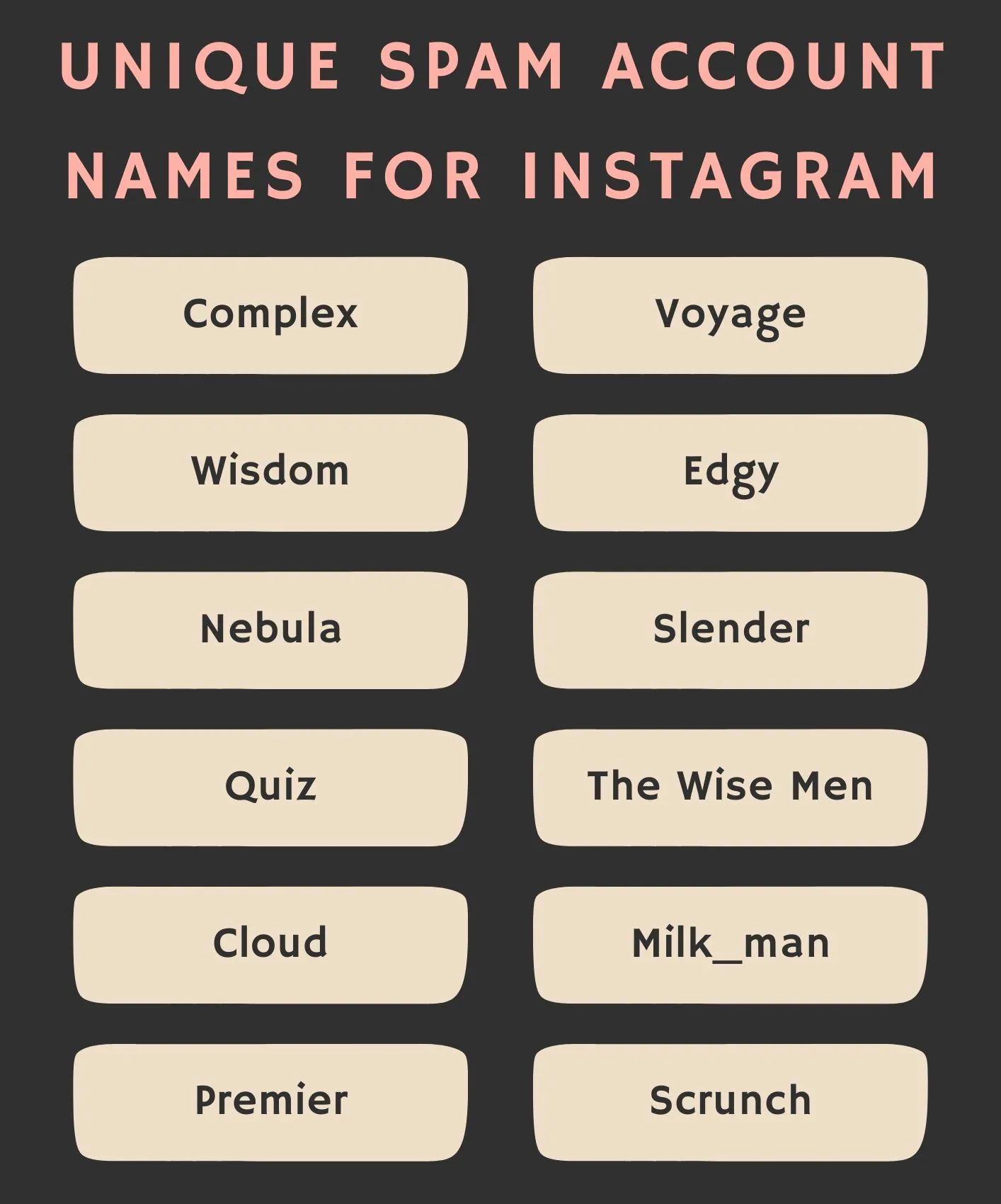 Unique  Names For Instagram