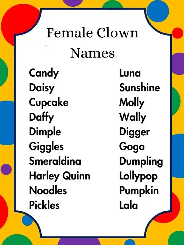 Female Clown Names 